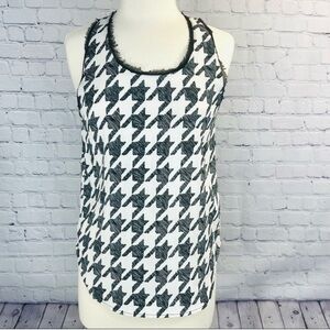 H&M Black & White Houndstooth Check Racerback Tank Top Sz 2